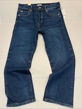 AE 77 AMERICAN EAGLE PREMIUM STRAIGHT CROP BUTTON FLY DENIM JEANS SIZE 14